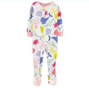 Carters Baby Girl Sea Life Cotton Sleeper Footed Size 12 Months NWOT